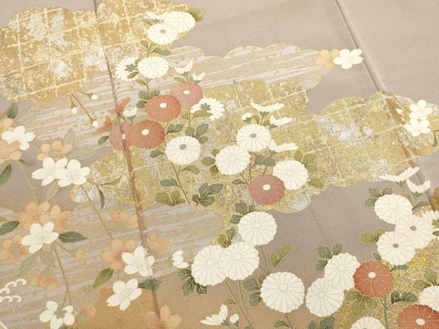 平和屋着物■豪華色留袖 草花文 暈し染め 金銀彩 正絹 逸品 DABI0831cd