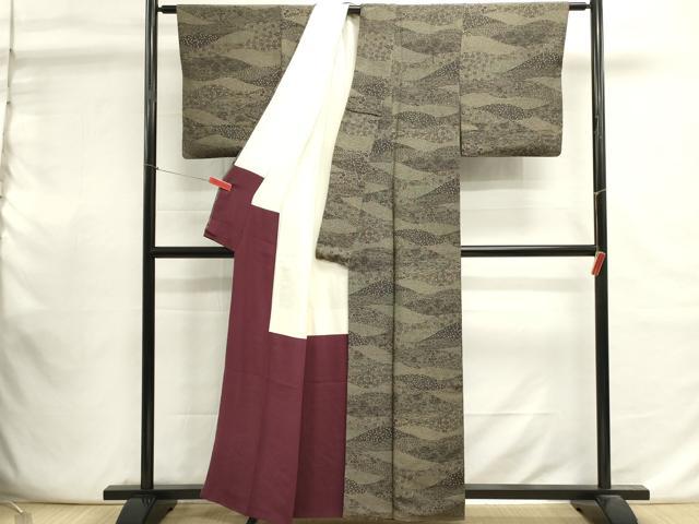 平和屋着物■江戸小紋 作家物 鮫小紋柄 吉祥花文 黒地 正絹 逸品 DABI0843cd