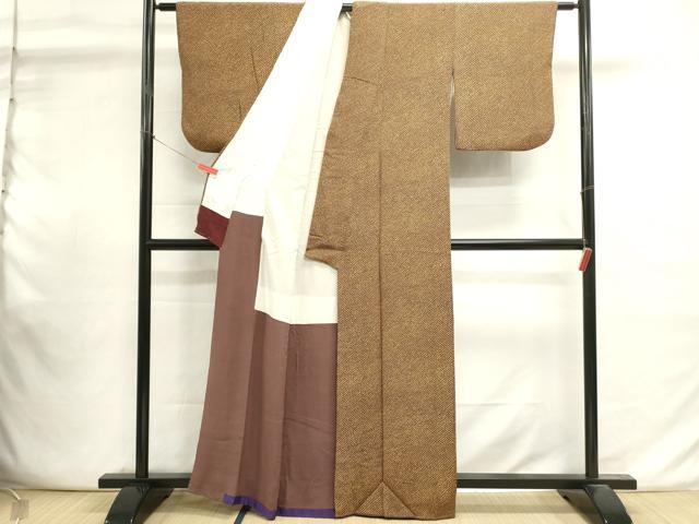 平和屋着物■上質な小紋 鹿の子文 正絹 逸品 DABI0847cd