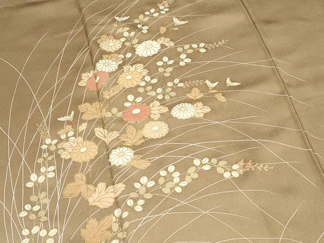 平和屋着物■訪問着 駒刺繍 草花文 暈し染め 金彩 正絹 逸品 DABI0864cd