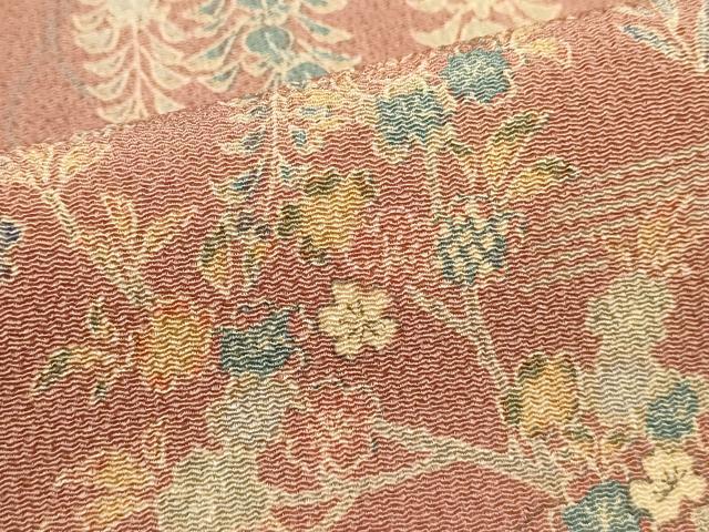 平和屋着物■上質な小紋 流水花文 鬼しぼ縮緬 正絹 逸品 DABI0871cd