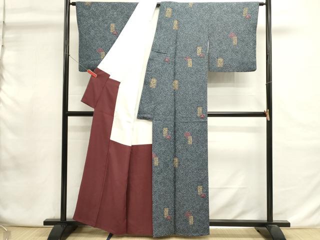 平和屋着物■上質な小紋 抽象文様 正絹 逸品 DABI0880cd