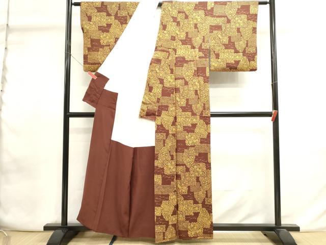平和屋着物■上質な小紋 芝花文 正絹 逸品 DABI0881cd