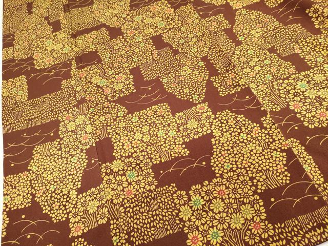 平和屋着物■上質な小紋 芝花文 正絹 逸品 DABI0881cd