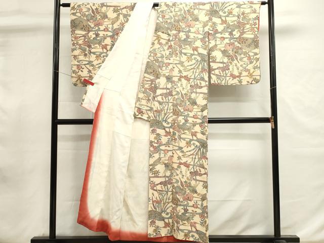 平和屋着物■上質な小紋 花鳥文 正絹 逸品 DABI0884cd