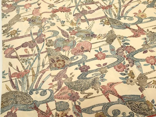 平和屋着物■上質な小紋 花鳥文 正絹 逸品 DABI0884cd