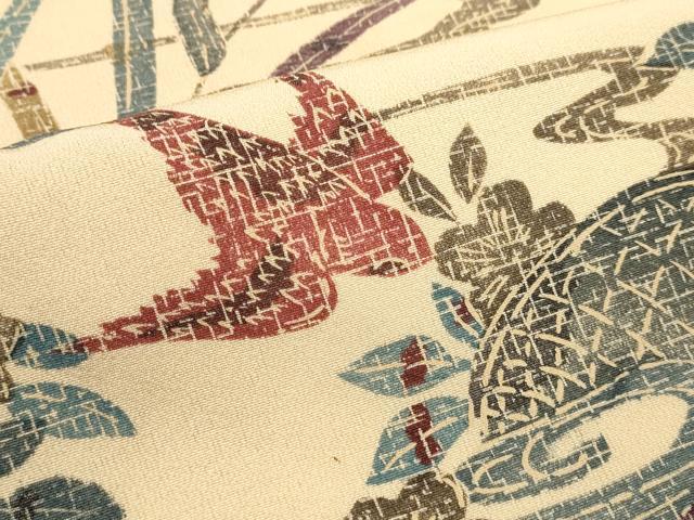 平和屋着物■上質な小紋 花鳥文 正絹 逸品 DABI0884cd