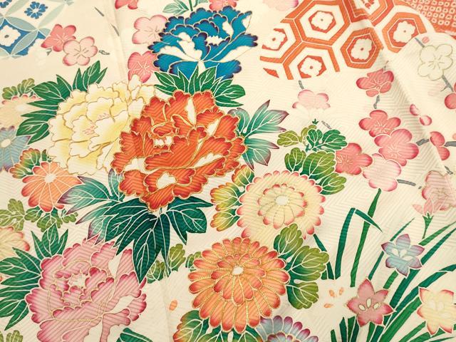 平和屋着物■豪華振袖 駒刺繍 絞り 吉祥草花文 金彩 正絹 逸品 DABI0886cd