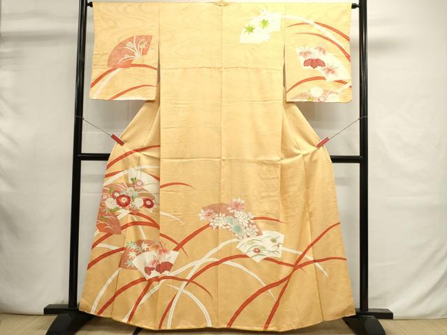 平和屋着物■訪問着 駒刺繍 地紙花文 金銀彩 正絹 逸品 DABI0889cd