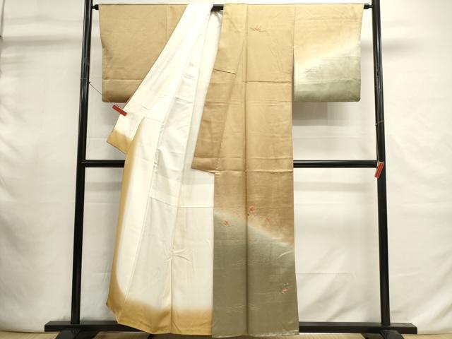 平和屋着物■訪問着 総刺繍 吹き寄せ花文 暈し染め 金糸 正絹 逸品 DABI0892cd