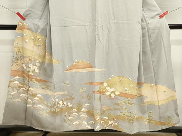 平和屋着物■豪華色留袖 駒刺繍 小舟花文 暈し染め 金彩 正絹 逸品 DABI0896cd