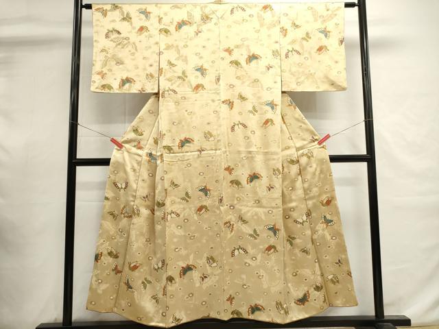 平和屋着物■上質な小紋 花蝶文 金彩 正絹 逸品 DABI0901cd