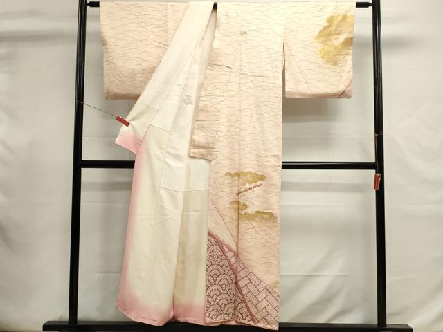 平和屋着物■訪問着 絞り 刺繍 雲取り横笛文 金彩 正絹 逸品 DABI0905cd
