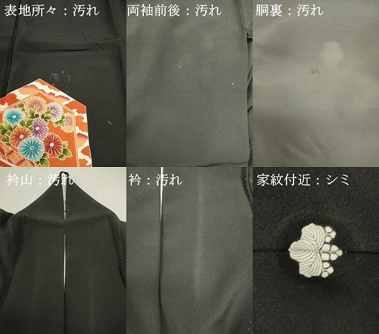 平和屋着物■豪華黒留袖 亀甲花鳥文 正絹 逸品 DABI0909cd