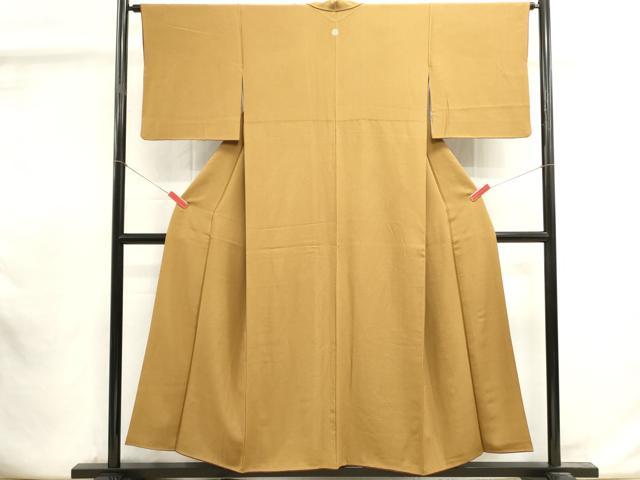 平和屋着物■上質な色無地 黄土色 正絹 逸品 DABI0910cd