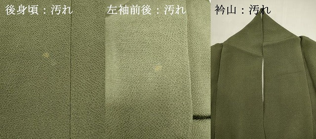 平和屋着物■上質な色無地 松葉色 正絹 逸品 DABI0929cd