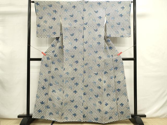 平和屋着物■上質な小紋 麻の葉舞蝶文 正絹 逸品 DABI0939cd