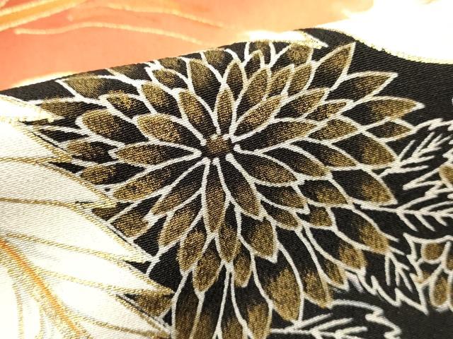 平和屋着物■豪華黒留袖 駒刺繍 草葉文 金彩 正絹 逸品 DABI0950cd