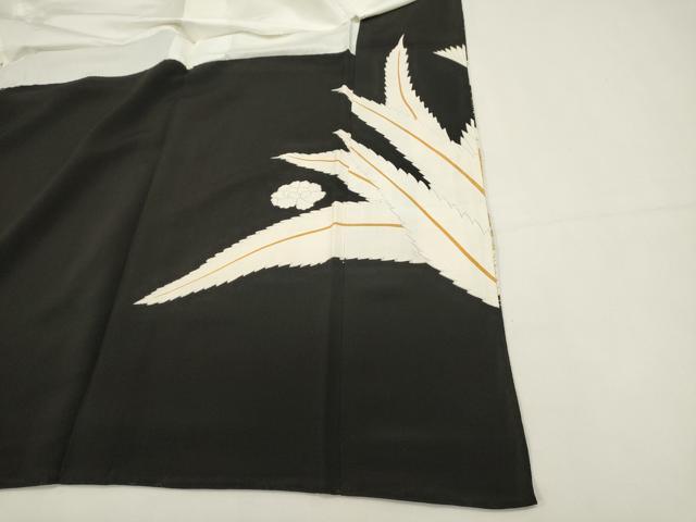 平和屋着物■豪華黒留袖 駒刺繍 草葉文 金彩 正絹 逸品 DABI0950cd