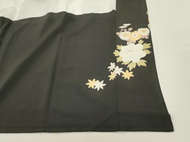 平和屋着物■豪華黒留袖 駒刺繍 御所車花文 金彩 正絹 逸品 DABI0953cd