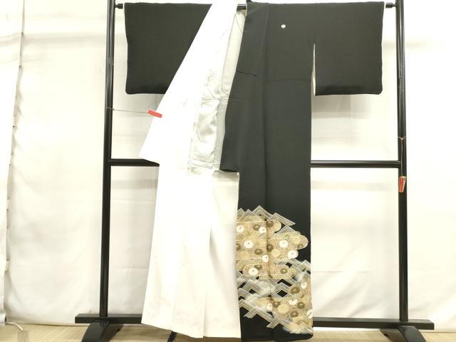 平和屋着物■豪華黒留袖 エ霞菊唐草文 暈し染め 金彩 正絹 逸品 DABI0954cd