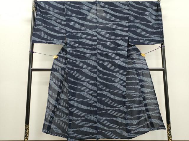 平和屋着物∴夏物 男性 浴衣 有松鳴海絞り 立波文 キングサイズ 綿 逸品 DABI0972cd