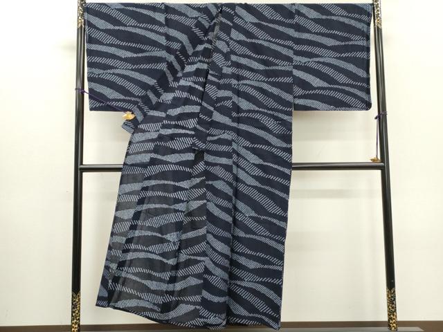 平和屋着物∴夏物 男性 浴衣 有松鳴海絞り 立波文 キングサイズ 綿 逸品 DABI0972cd
