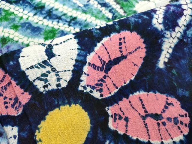 平和屋着物∴夏物 浴衣 有松鳴海絞り 草花文 綿 逸品 DABI0975cd