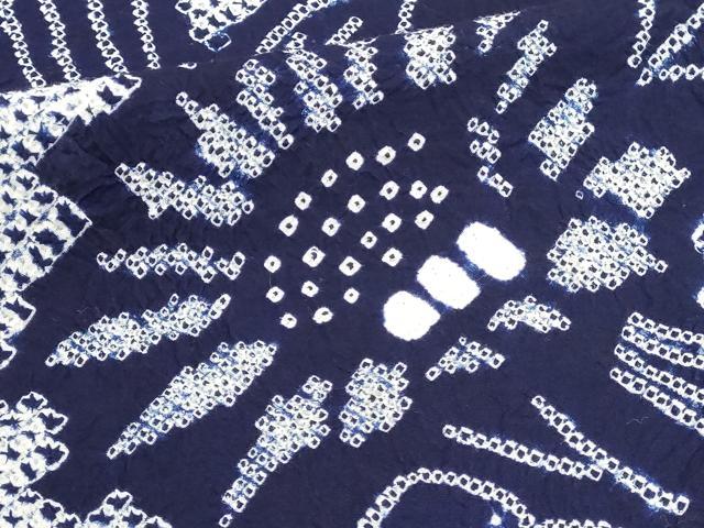 平和屋着物∴夏物 浴衣 有松鳴海絞り 枝花文 綿 逸品 DABI0981cd