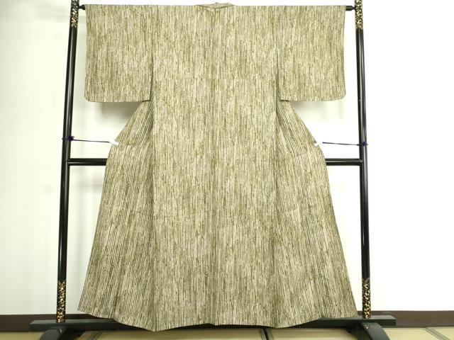 平和屋着物▽上質な小紋 単衣 間道 正絹 逸品 DABI1003sf
