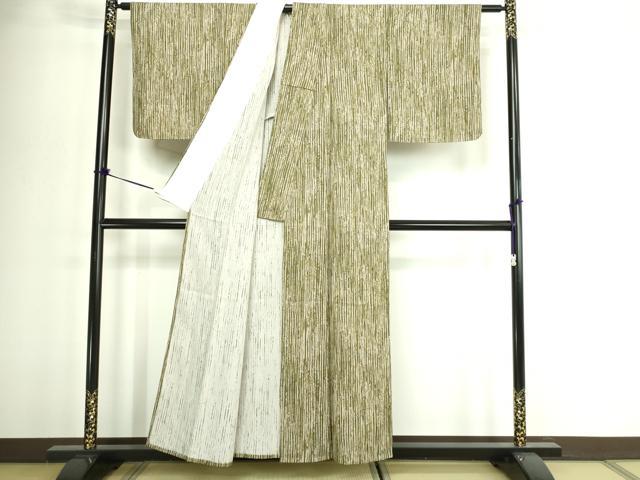 平和屋着物▽上質な小紋 単衣 間道 正絹 逸品 DABI1003sf