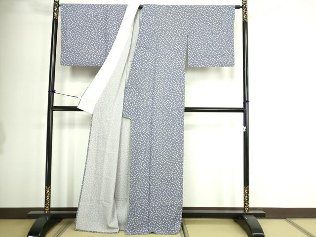 平和屋着物▽上質な小紋 単衣 舞花文 正絹 逸品 DABI1006sf