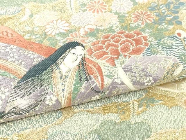平和屋本店▼六通柄袋帯 九百錦 源氏物語 24K純金箔錦 正絹 逸品 DABI1014sf