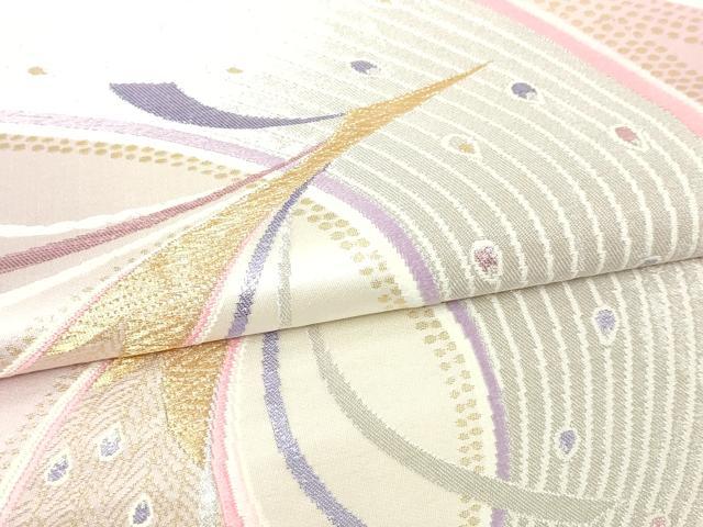 平和屋本店▼六通柄袋帯 孔雀羽文 純金通り箔 正絹 逸品 DABI1017sf