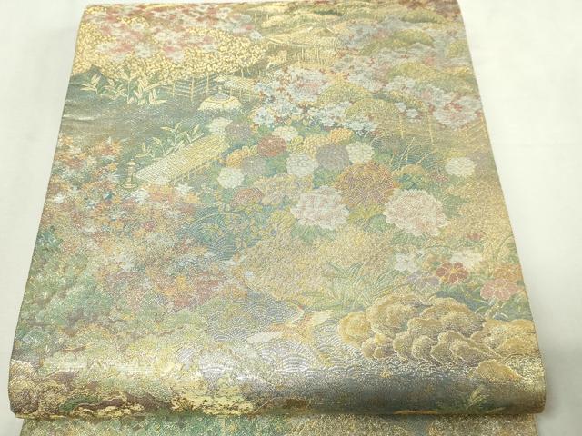 平和屋本店▼六通柄袋帯 北山風情 本金箔 正絹 逸品 DABI1034sf