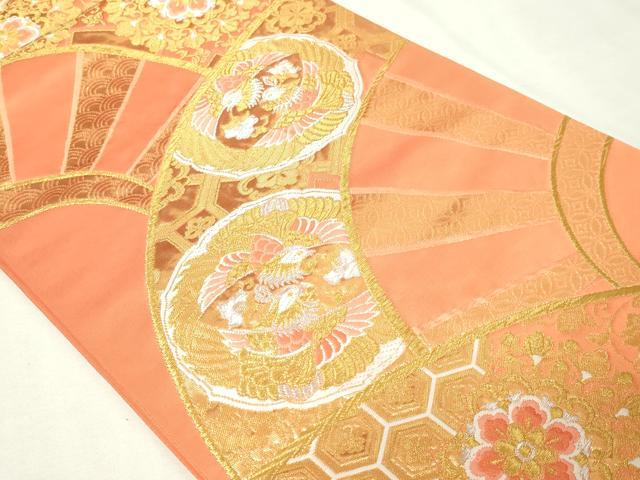 平和屋本店▼六通柄袋帯 唐織 花鳥文 24k金箔 正絹 逸品 DABI1044sf