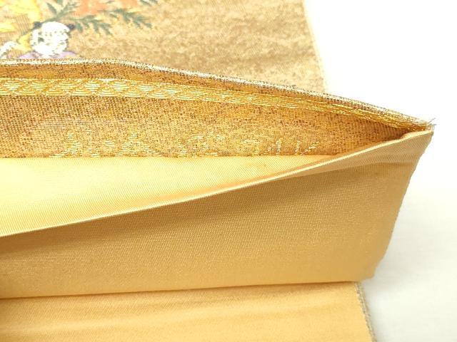 平和屋本店▼六通柄袋帯 唐子屏風絵巻 純金箔24k 正絹 逸品 DABI1053sf