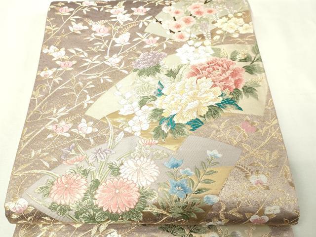 平和屋本店▼六通柄袋帯 唐織 九百錦 華衣 本金弐重箔 正絹 逸品 DABI1057sf