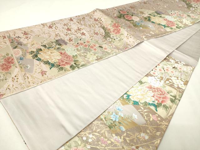平和屋本店▼六通柄袋帯 唐織 九百錦 華衣 本金弐重箔 正絹 逸品 DABI1057sf