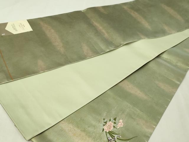 平和屋本店▼西陣 浅山織物謹製 太鼓柄袋帯 花遊美 本金箔 証紙付き 正絹 逸品 DABI1074sf