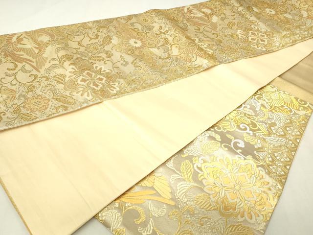 平和屋着物▼六通柄袋帯 鳳織金唐 鳳凰花唐草文 正絹 逸品 DABI1081sf