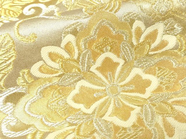 平和屋着物▼六通柄袋帯 鳳織金唐 鳳凰花唐草文 正絹 逸品 DABI1081sf