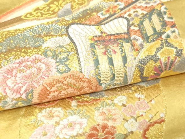 平和屋本店●西陣 長嶋成織物 ながしま帯 六通柄袋帯 匠の華 本金箔 瀞金錦 正絹 逸品 DABI1087sf