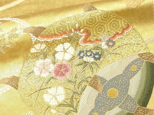 平和屋本店●西陣 長嶋成織物 ながしま帯 六通柄袋帯 匠の華 本金箔 瀞金錦 正絹 逸品 DABI1087sf