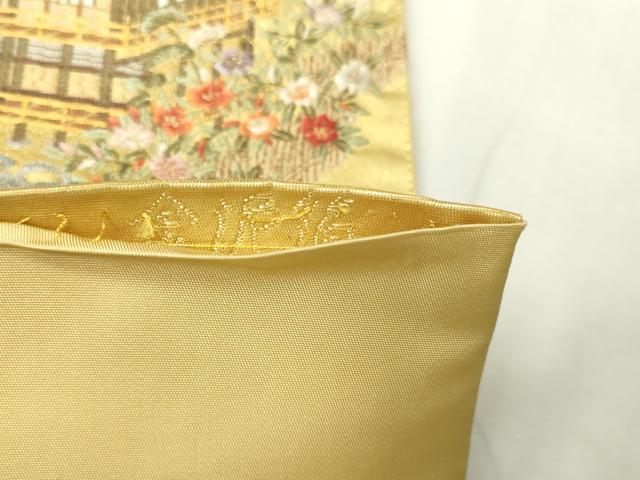 平和屋本店●六通柄袋帯 離宮迎賓絵文 本金箔 金泥箔 正絹 逸品 DABI1093sf