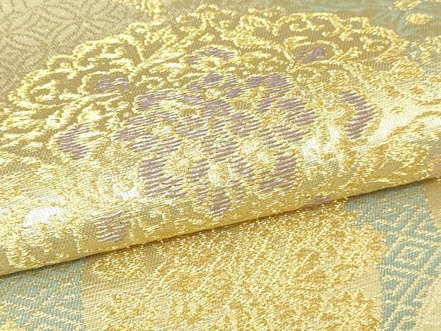 平和屋本店▼六通柄袋帯 正倉院更紗花鳥文 純金二重箔 正絹 逸品 DABI1132sf