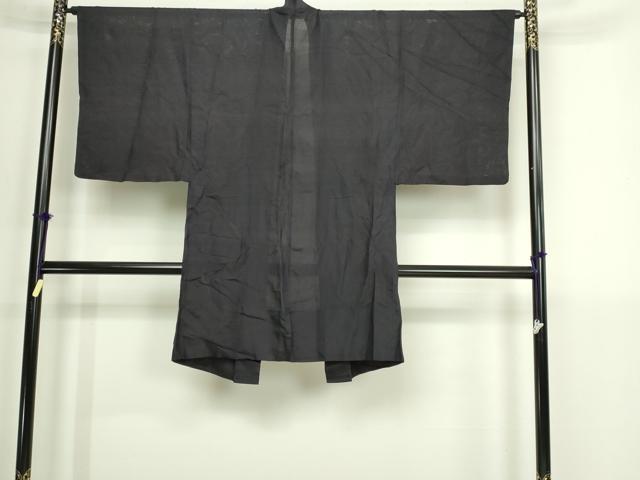 平和屋着物▽男性 羽織 スリーシーズン 春夏秋 塵除け 横段文 濃鼠色 正絹 逸品 DABI1142sf