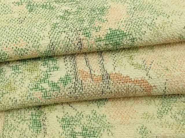 平和屋着物▽上質なお召 単衣 樹林文 正絹 逸品 DABI1144sf