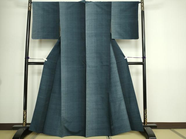 平和屋着物▽上質な紬 単衣 霞文 正絹 逸品 DABI1147sf