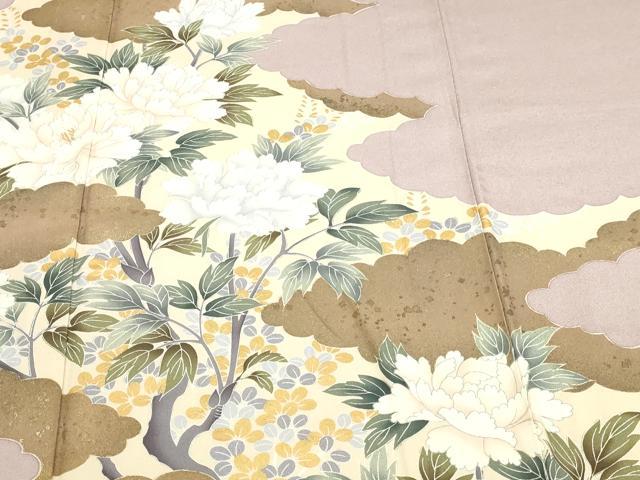 平和屋着物▽豪華色留袖 単衣 草花文 金彩 正絹 逸品 DABI1150sf